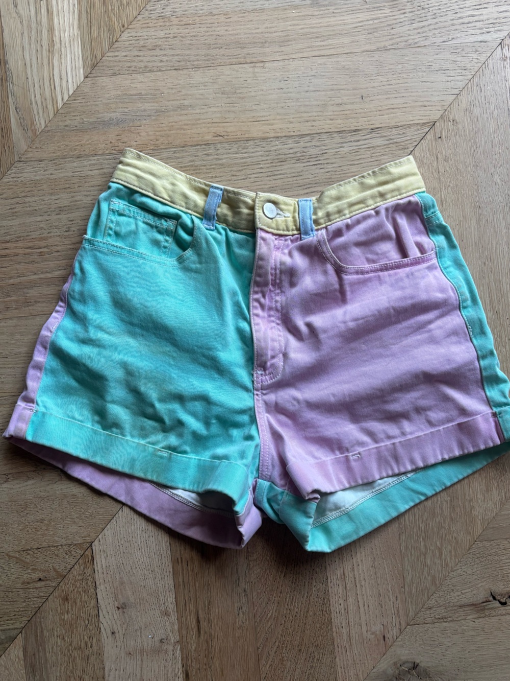 American Apparel color block shorts